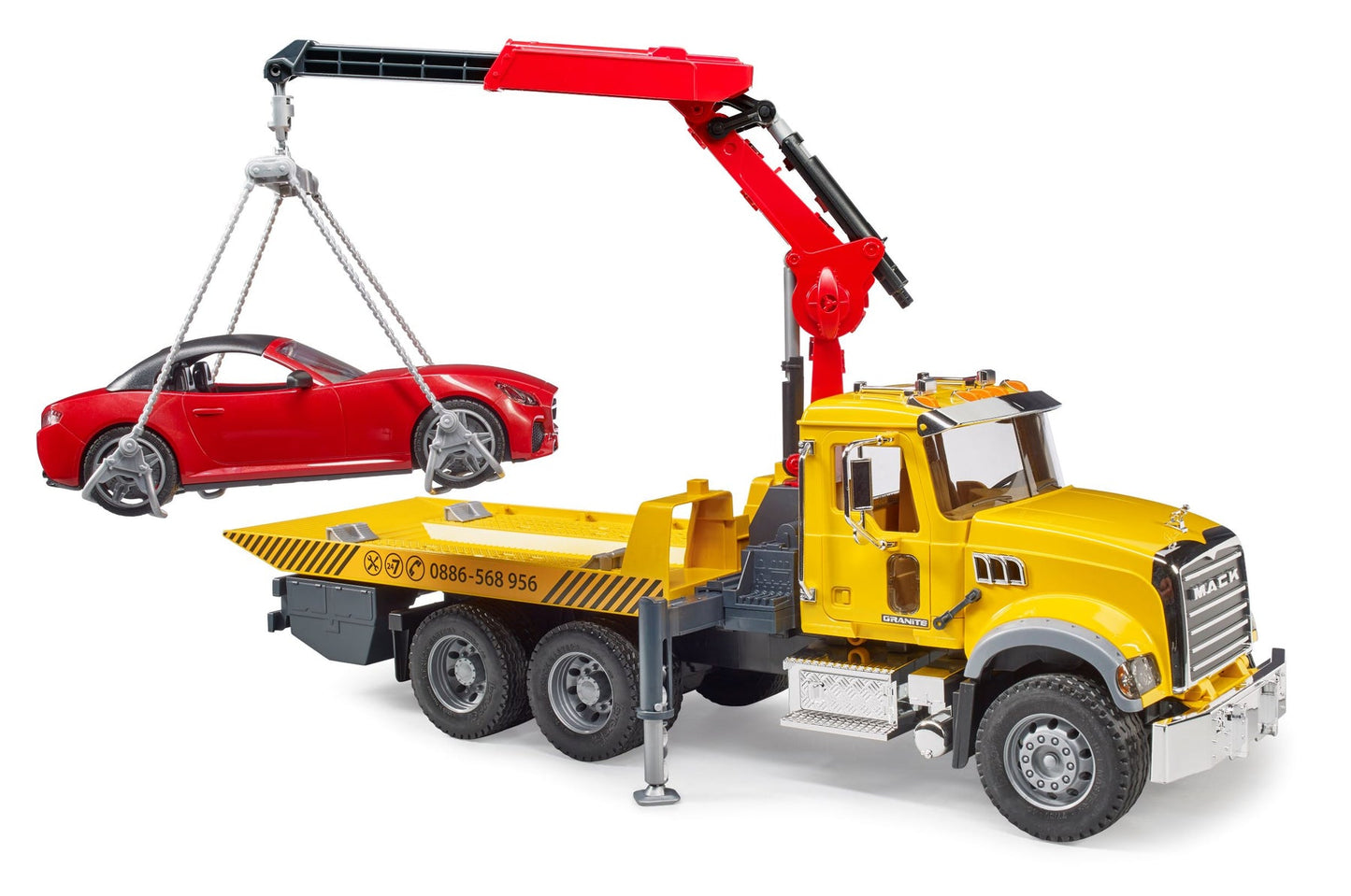 MACK Granite Tow-Truck w/ Bruder Roadster