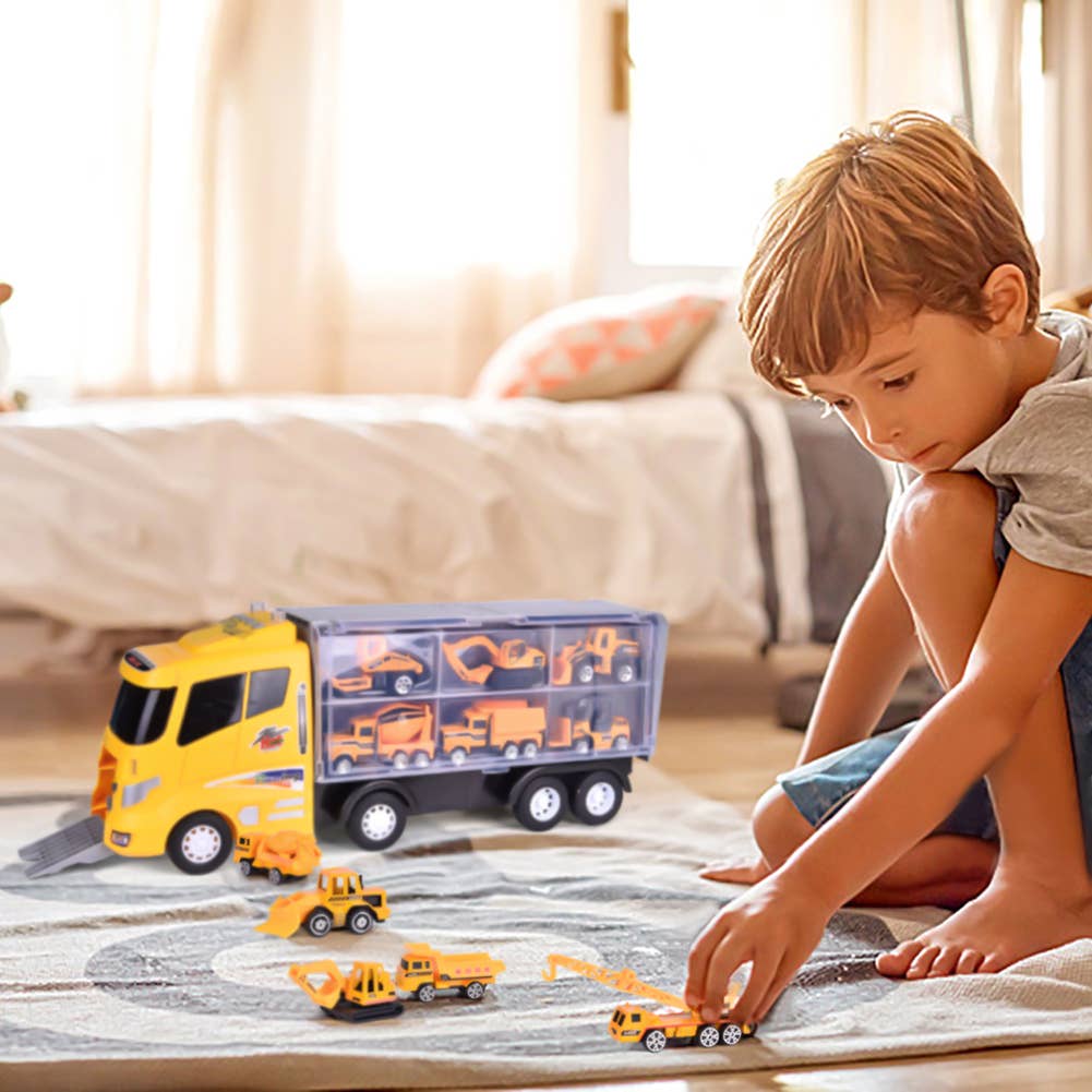 12 in 1 Die-cast Construction Car Carrier