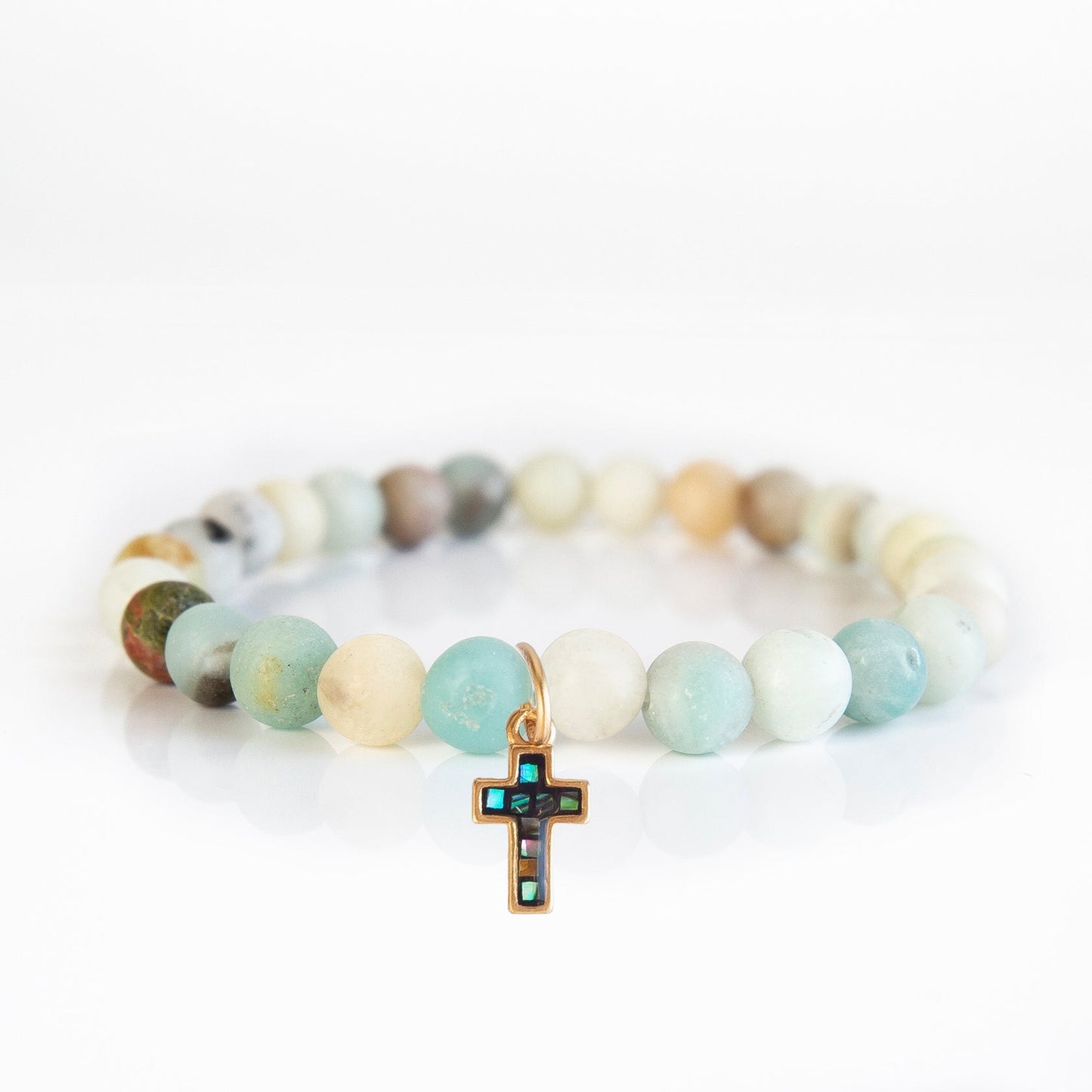 Amazonite Cross Bracelet