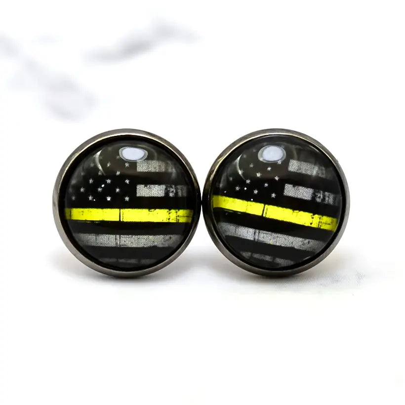 Yellow Line Flag Earrings
