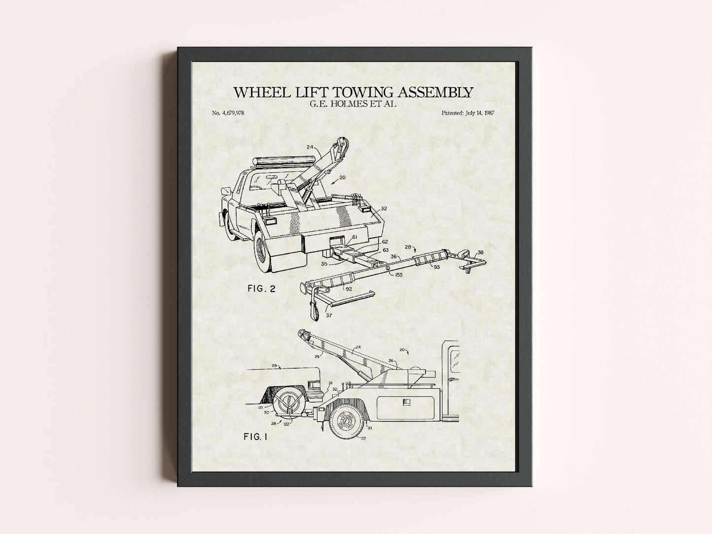 Tow Truck 1987 Patent Print