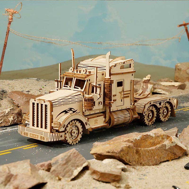 3D Laser Cut Wooden Puzzle: Truck