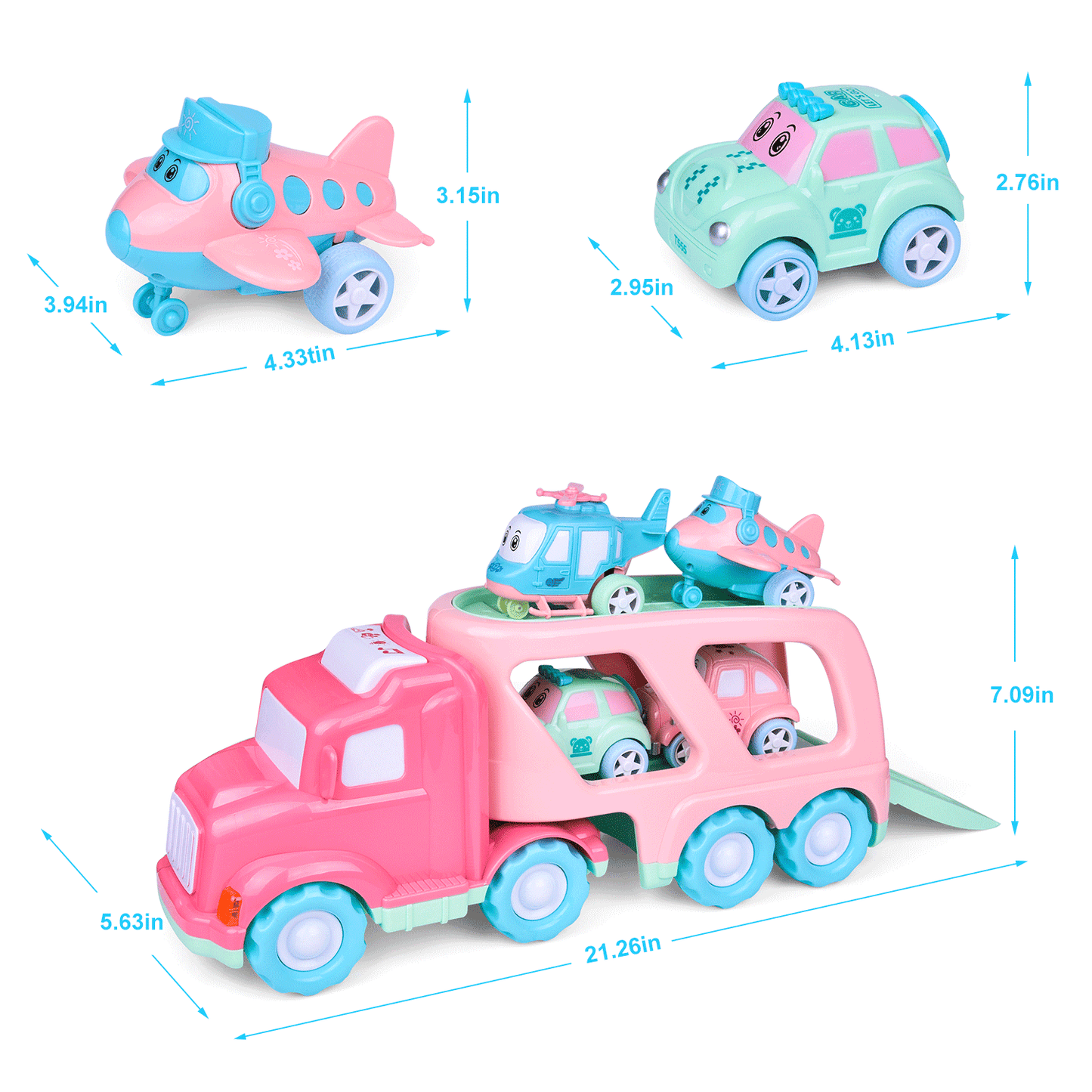 Pink Car Carrier with Lights and Sound