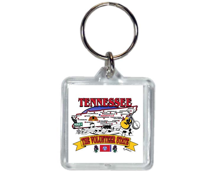 Tennessee Map Keychain