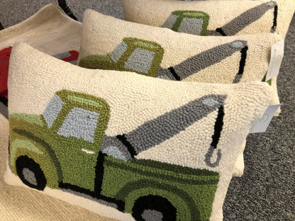 Hand Hooked Tow Truck Pillows