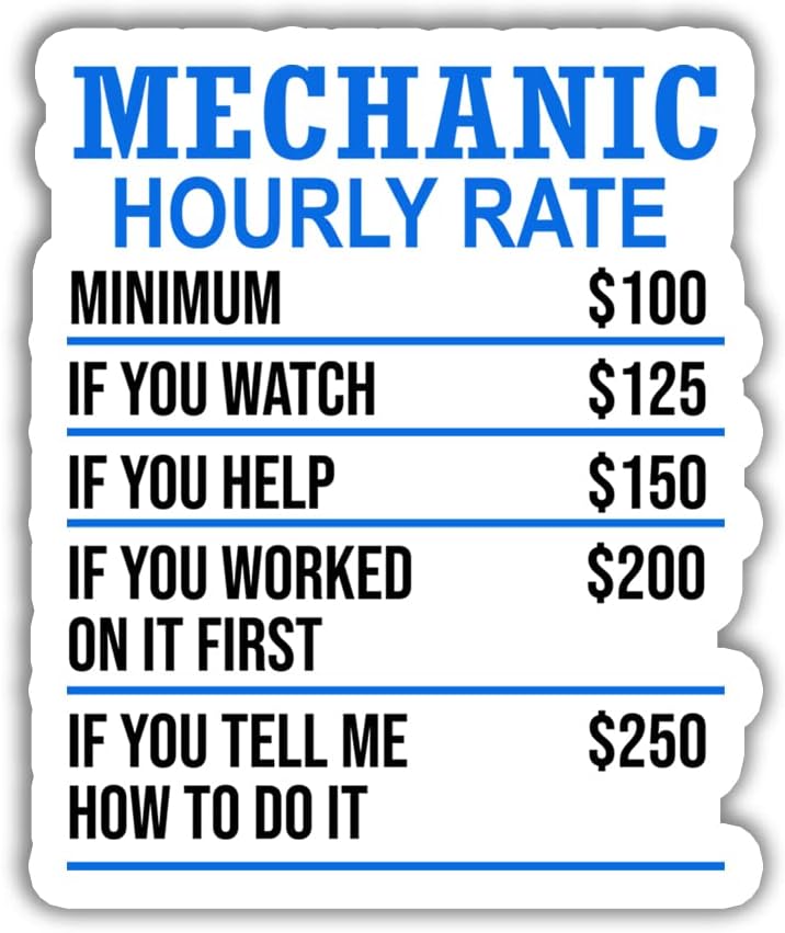 Mechanics Hourly Rate Sticker – International Towing Museum