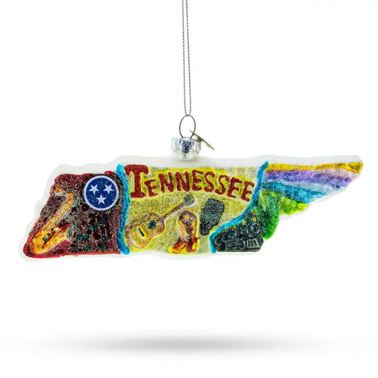 Tennessee State Symbols - Blown Glass Christmas Ornament