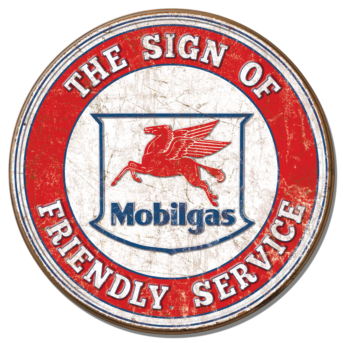 Mobil Friendly Service Tin Sign