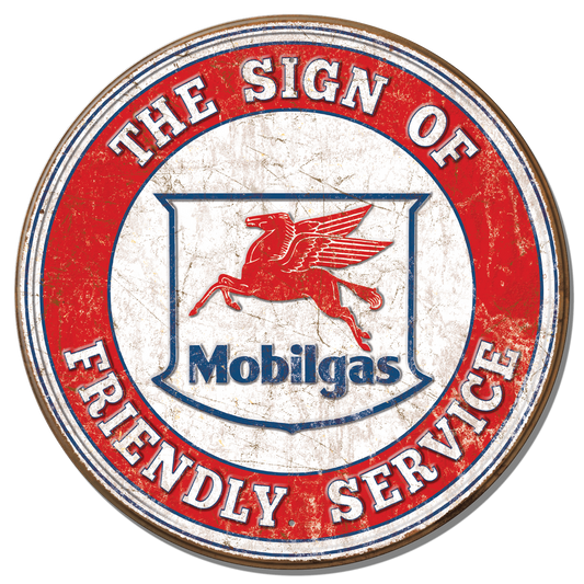 Mobil Friendly Service Tin Sign