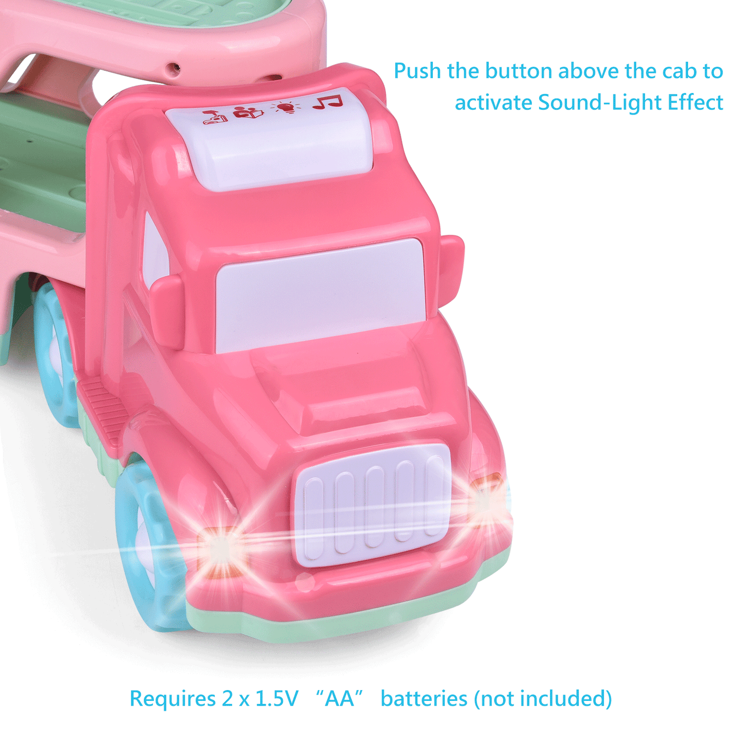 Pink Car Carrier with Lights and Sound