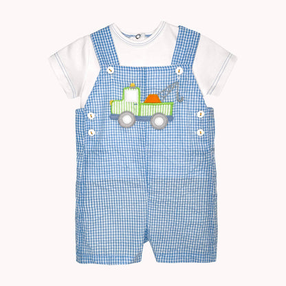 Romper with Tow Truck Applique