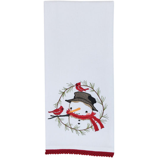 Snowman Pine Wreath Towel