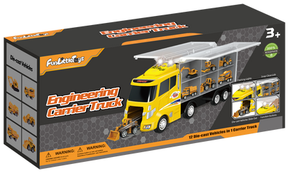 12 in 1 Die-cast Construction Car Carrier