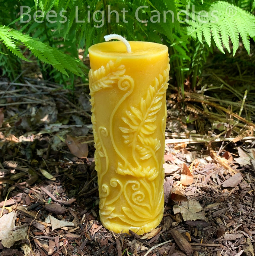 Beeswax Pillar Candle Fern