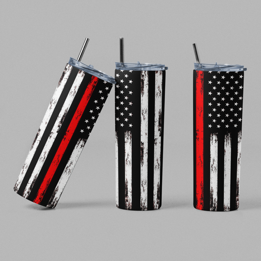 Red Line Firefighter Tumbler