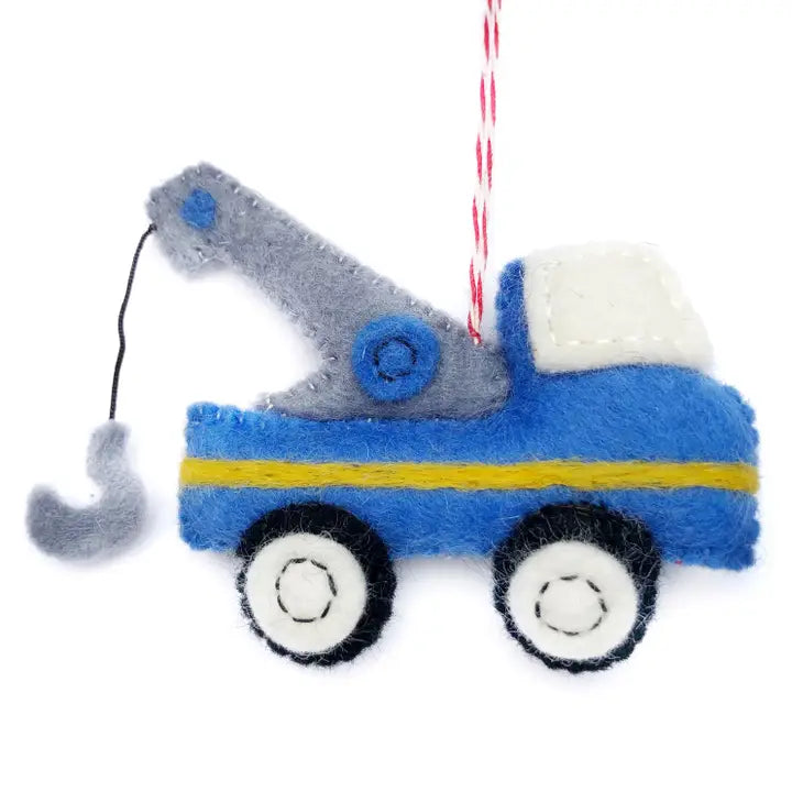 Felt Wool Tow Truck Ornament