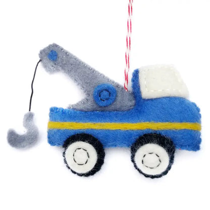 Felt Wool Tow Truck Ornament