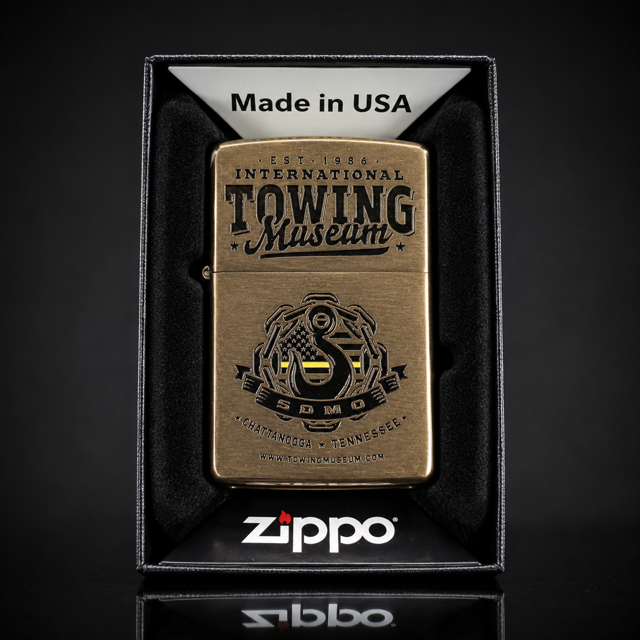 SDMO Brushed Brass Zippo