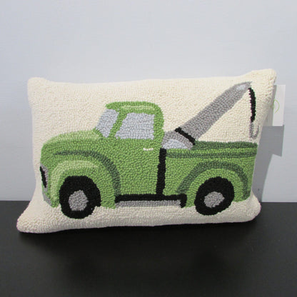 Hand Hooked Tow Truck Pillows