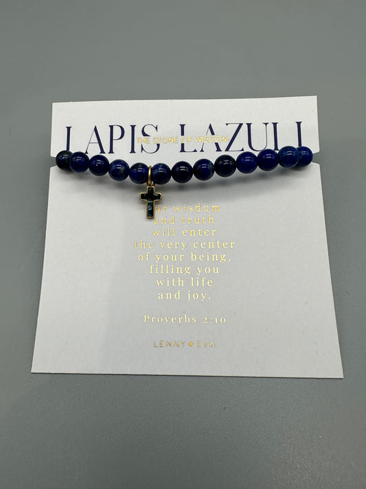 Lapis Lazuli Cross Bracelet