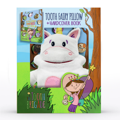 The Tooth Brigade Pillow and Tooth Fairy Book Gift Set