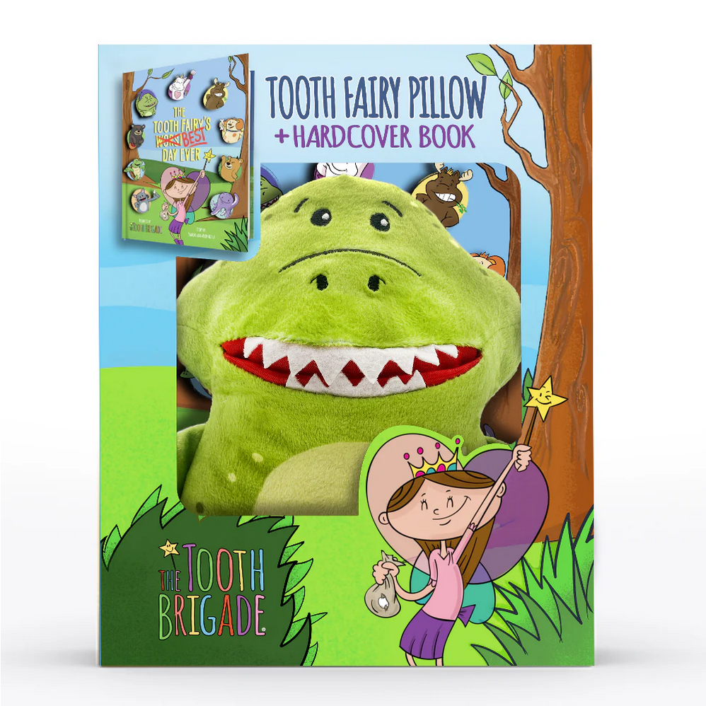 The Tooth Brigade Pillow and Tooth Fairy Book Gift Set