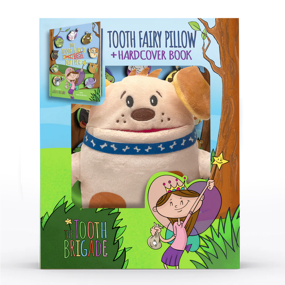 The Tooth Brigade Pillow and Tooth Fairy Book Gift Set