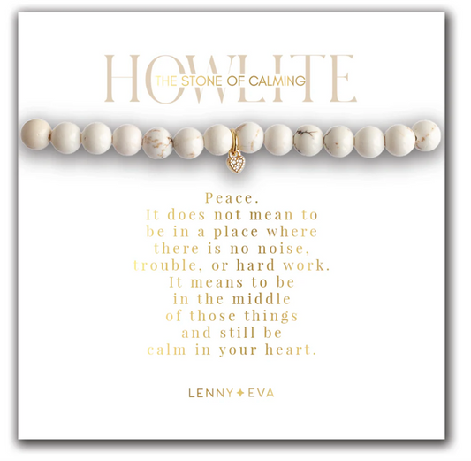 Gemstone Heart Bracelet - Howlite