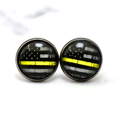 Yellow Line Flag Earrings