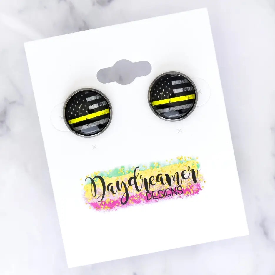 Yellow Line Flag Earrings