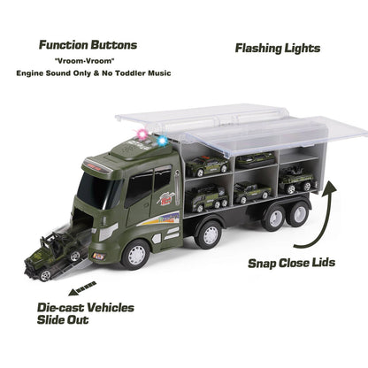 12-In-1 Military Truck Toy Set