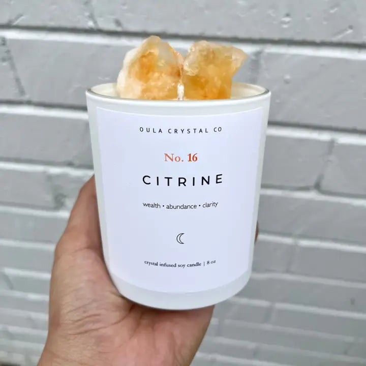 Citrine Crystal Candle