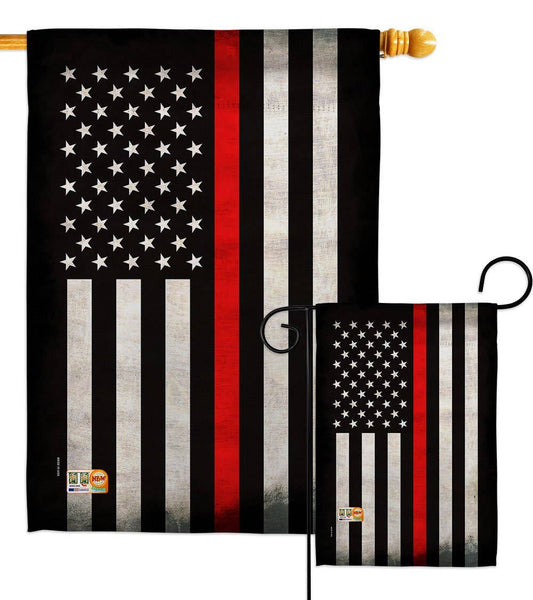 Thin Red Line Firefighter Flag
