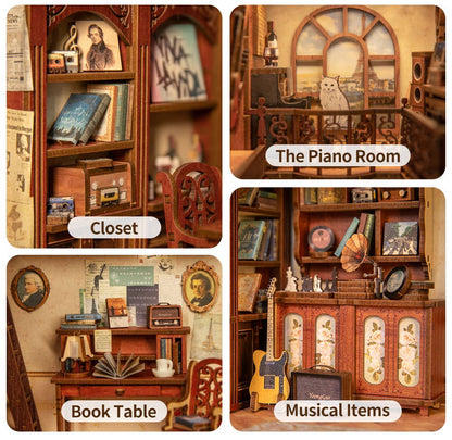 DIY Book Nook Kit: The Secret Rhythm with Dust Cover