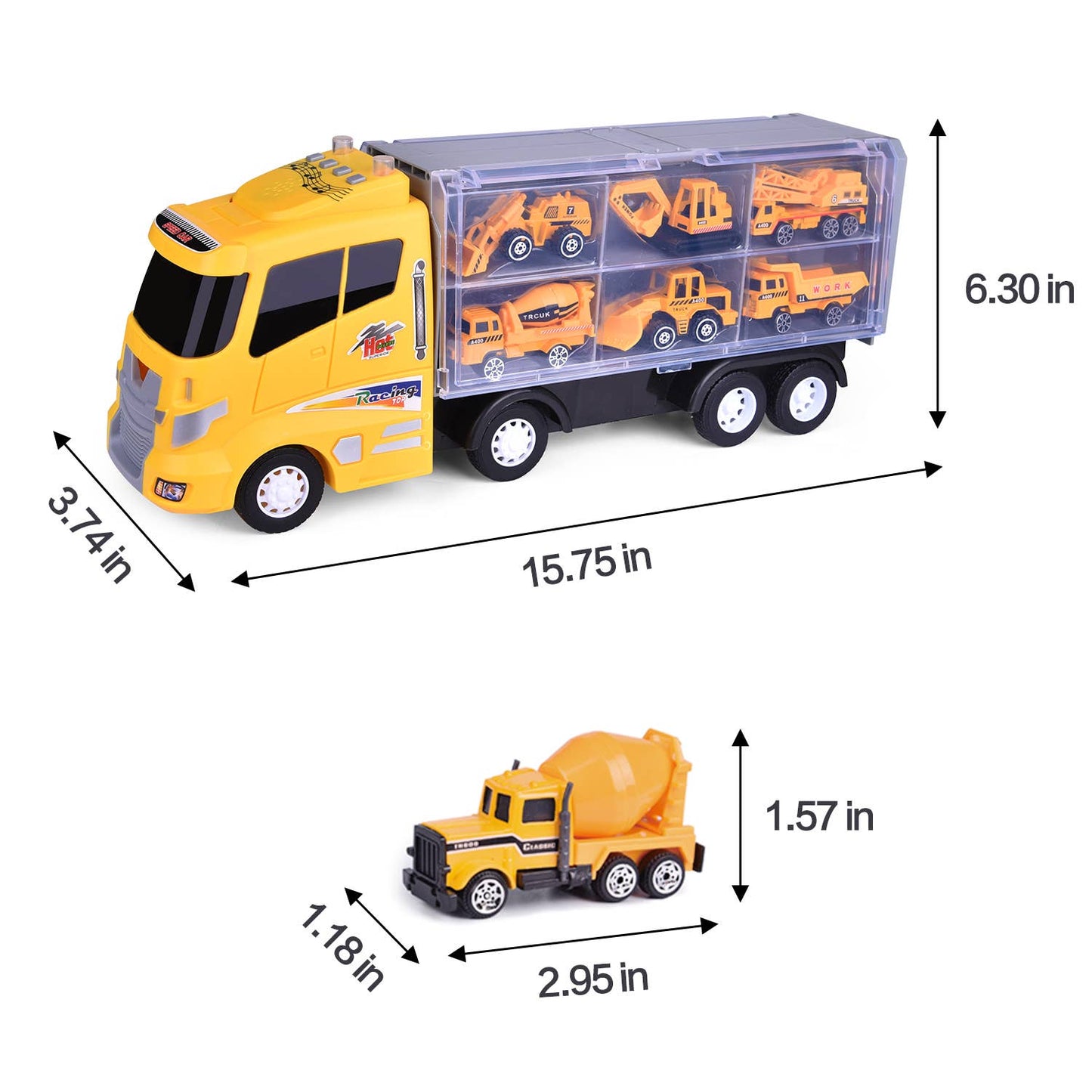 12 in 1 Die-cast Construction Car Carrier