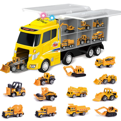 12 in 1 Die-cast Construction Car Carrier