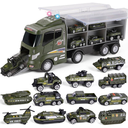 12-In-1 Military Truck Toy Set